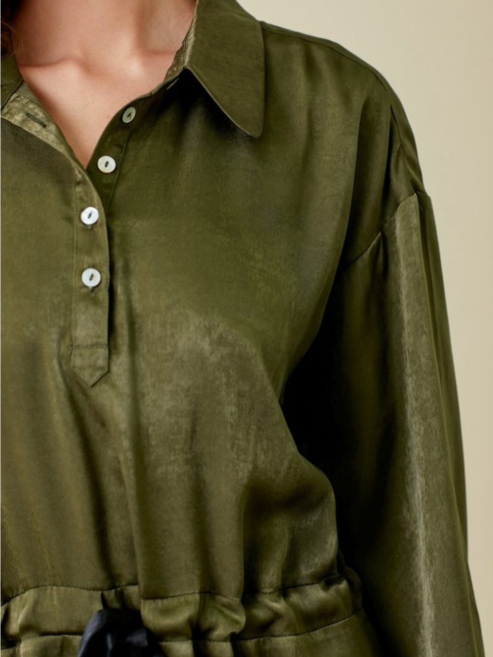 Tie Waist Dolman Sleeve Tunic - Picture 6 of 9